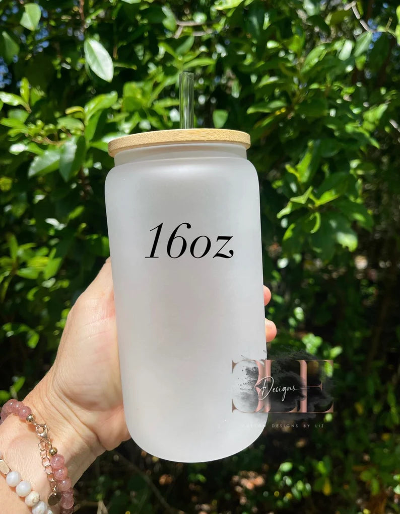 Behind Every Bad Bitch Is A Carseat Frosted Glass Tumbler, Funny Glass Cup For Moms, Funny Gift For New Mom, Cute Gift For Friend