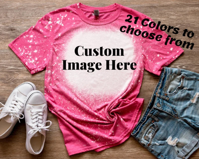 Custom Bleached Shirt, Business Logo on Bleached Shirt, Farm Logo Custom Shirt, Shirt for Concert Create your own Custom Shirt, Sports shirt
