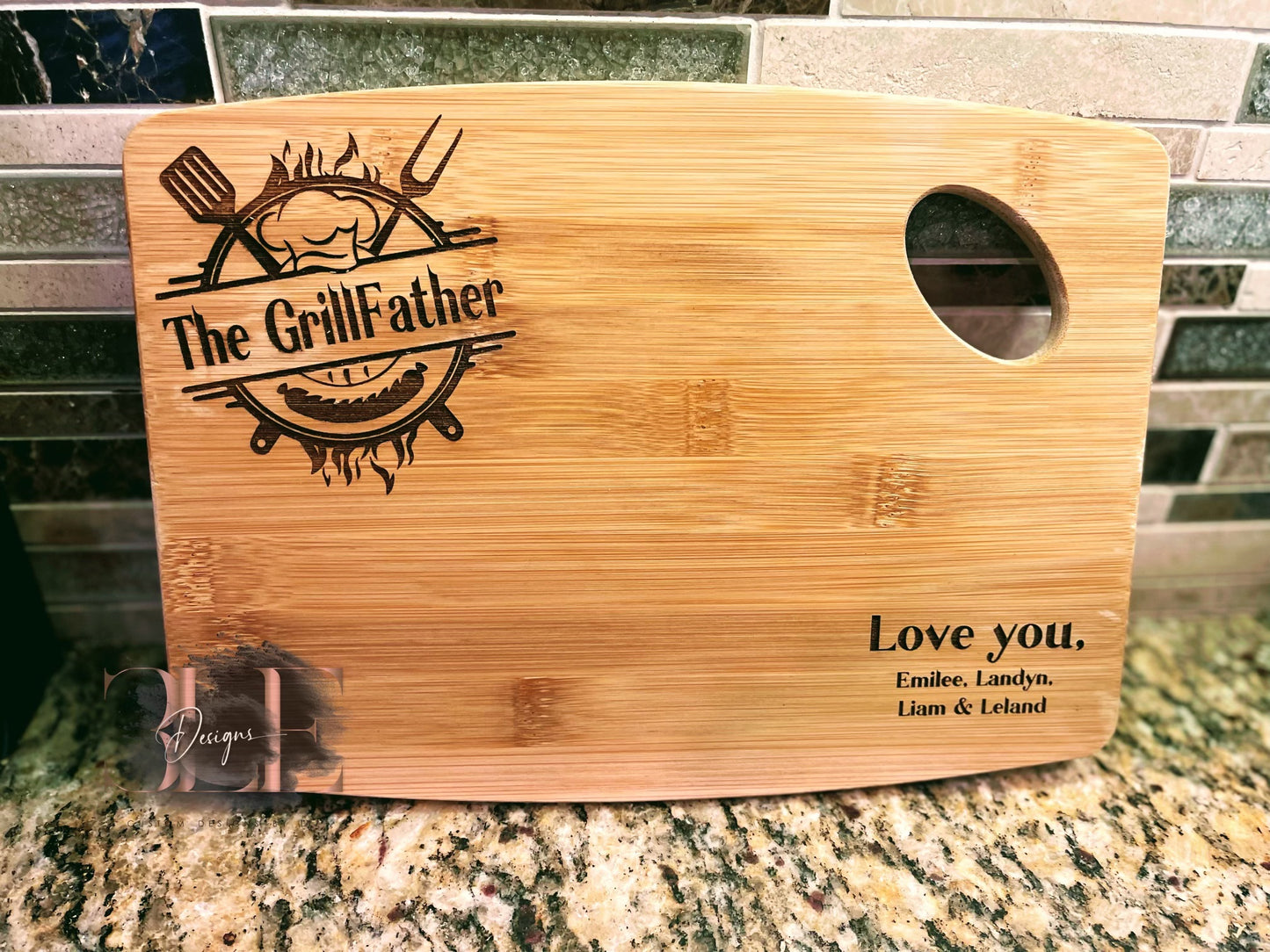 Personalized The GrillFather Engraved Wood Cutting Board, Custom Gift for Men, Father’s Day Gift, Gift for Dad, Gift for Grandpa, Gift Ideas