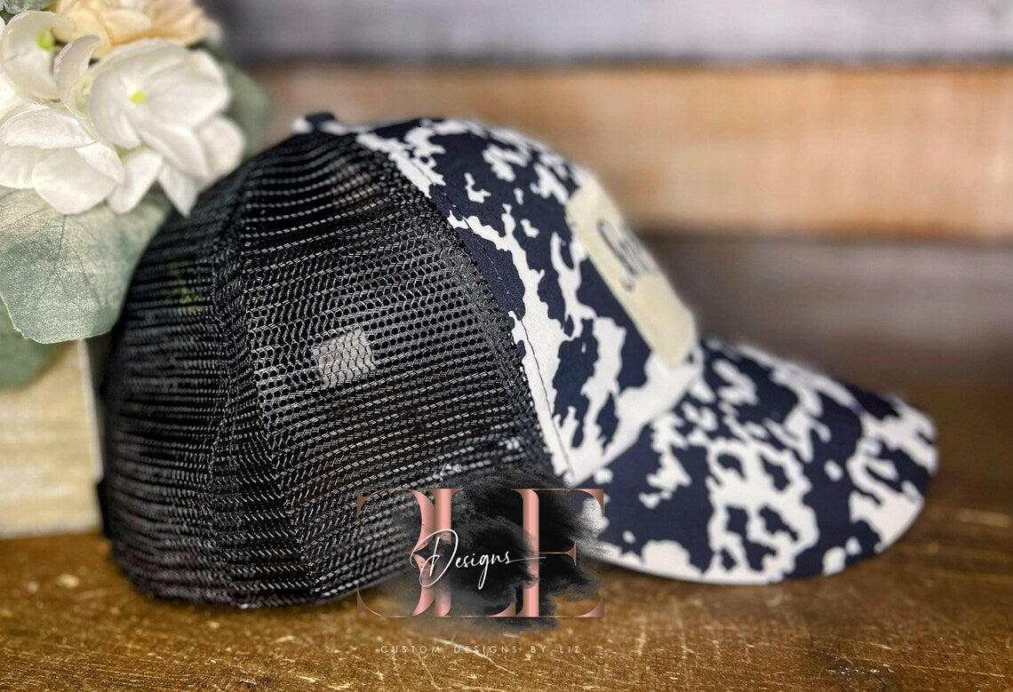 Hey Y'all Cow Print Hat, Heifer Please Cow Print Hat, Yeehaws And Hell Naws Hat, Cute Ponytail Hat, Cow Print Hat, Cow Lover Gift For Women