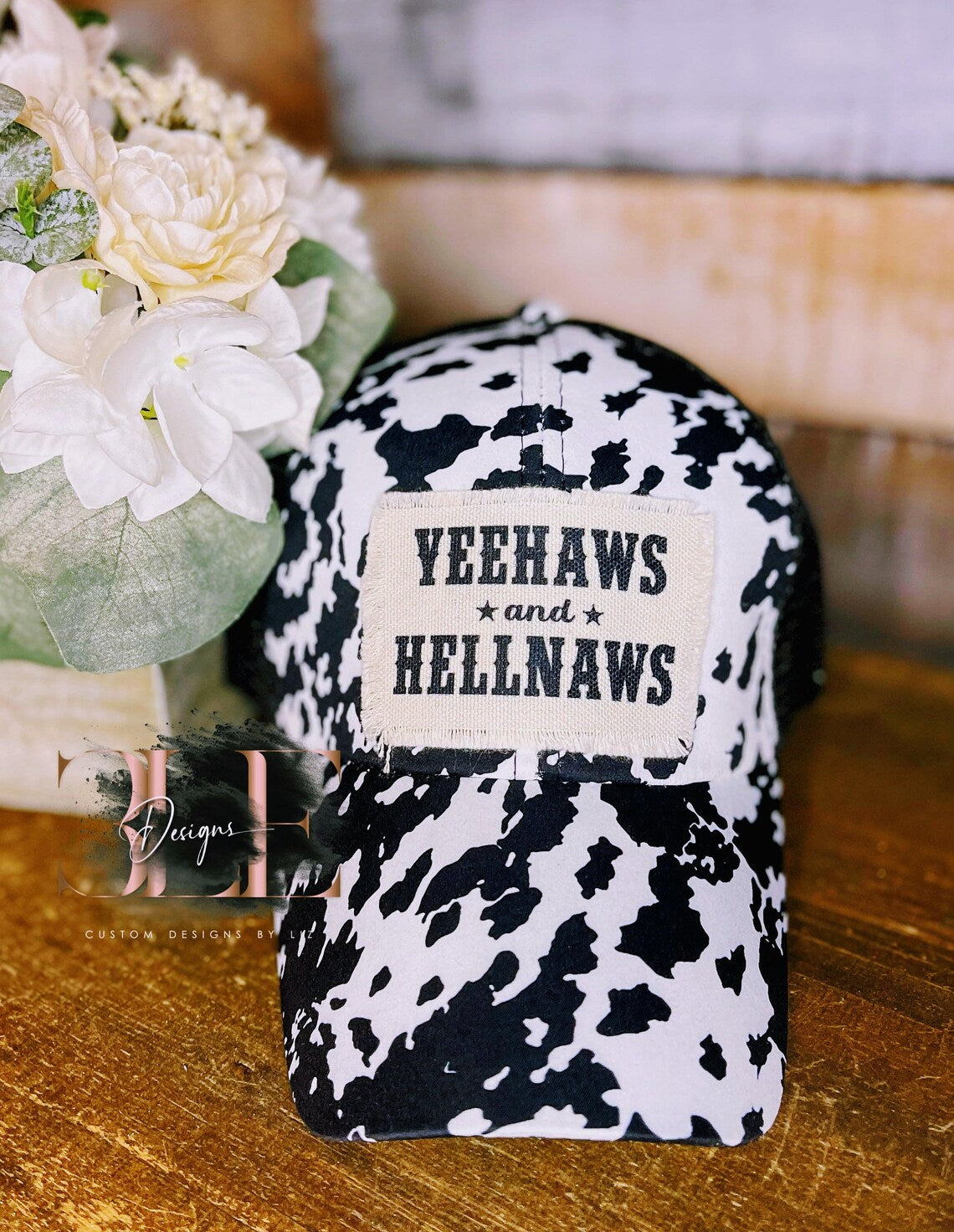 Hey Y'all Cow Print Hat, Heifer Please Cow Print Hat, Yeehaws And Hell Naws Hat, Cute Ponytail Hat, Cow Print Hat, Cow Lover Gift For Women