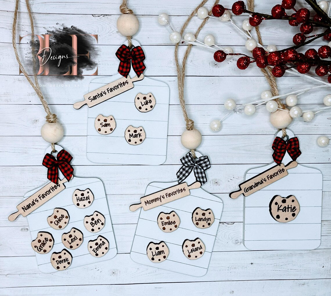 Personalized Chocolate Chip Cookie Ornament, Grandma, Mimi, Mama, Mommy, Mom, Nana, Custom Ornaments With Kids Names, Custom Gift for Baker