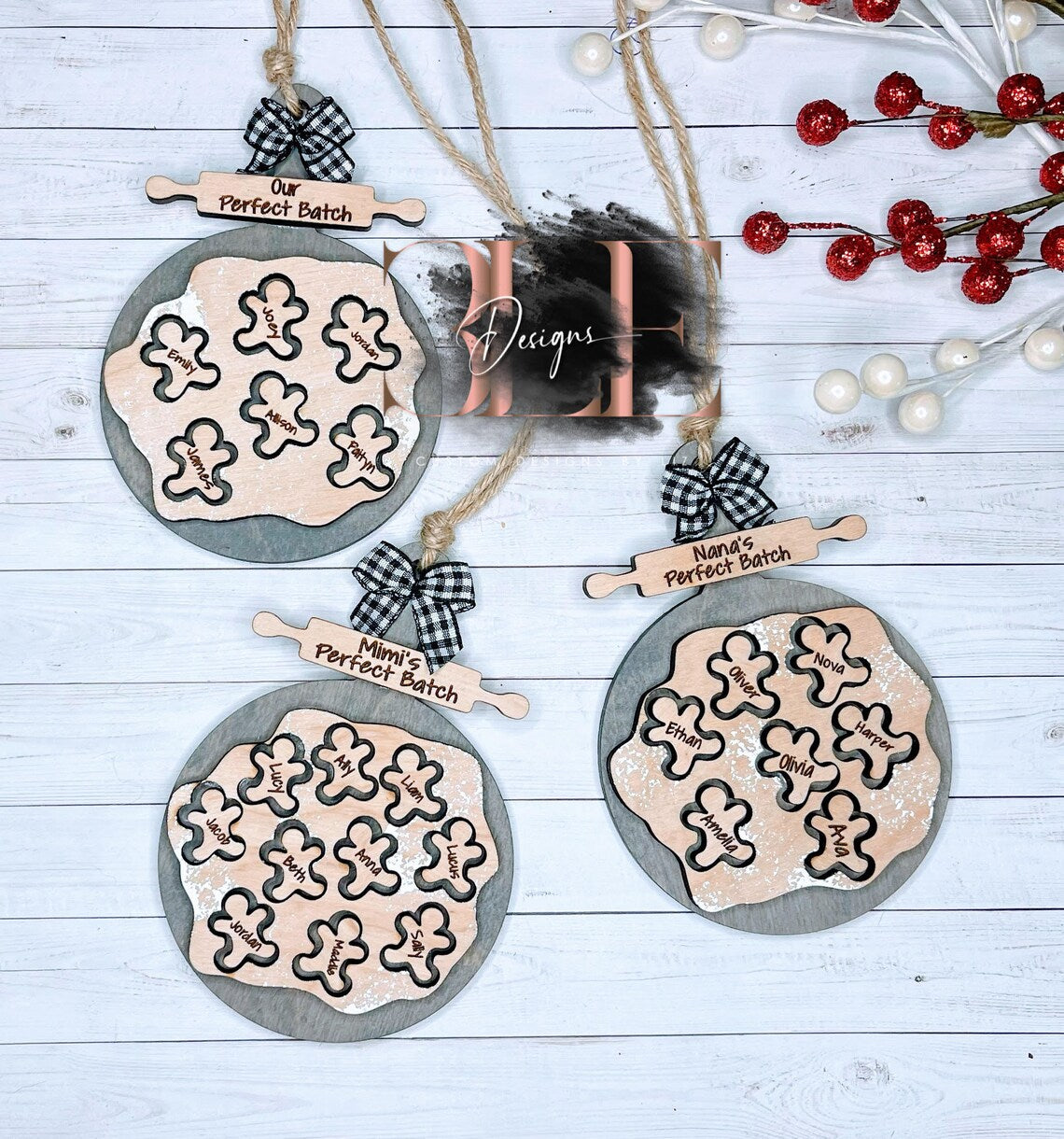Gingerbread Cookie Personalized Christmas Ornament, Grandma Christmas Gift, Custom Ornaments, Custom Family Ornament, Gift For Mom, Gifting