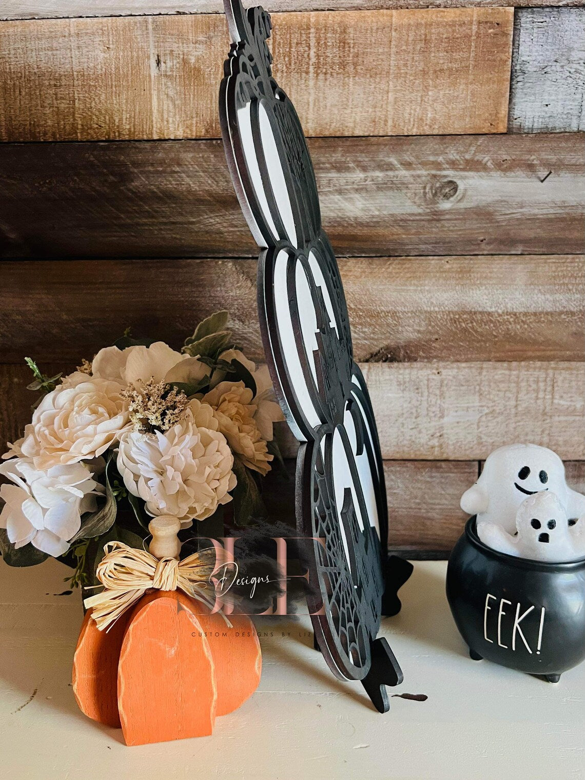 Wooden Halloween Pumpkin Decorations, Black Wooden Pumpkin, Decorations For Halloween Wedding, Cute Halloween Decor, Halloween Pumpkin Gift