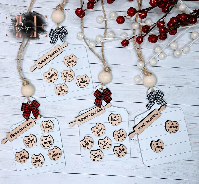 Personalized Chocolate Chip Cookie Ornament, Grandma, Mimi, Mama, Mommy, Mom, Nana, Custom Ornaments With Kids Names, Custom Gift for Baker
