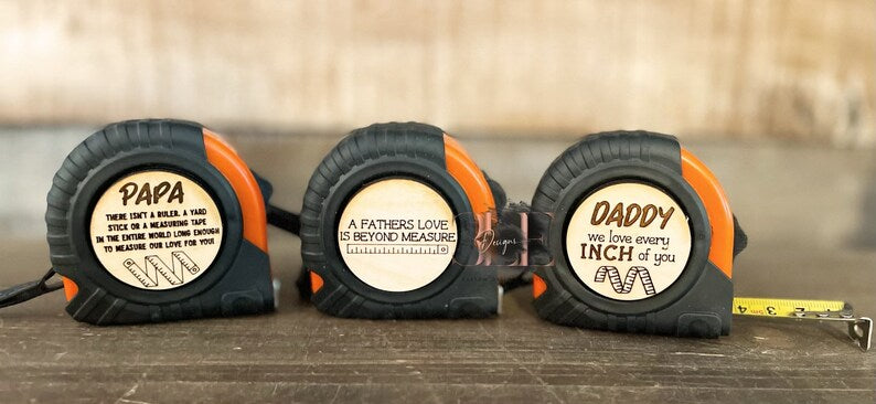 Measuring Tape with Engraved Wooden Disc Sayings, Father’s Day Gift, Custom Gift, Personalized Gift for Grandpa, Birthday Gift Idea for Him