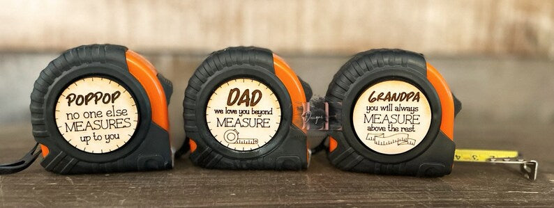 Measuring Tape with Engraved Wooden Disc Sayings, Father’s Day Gift, Custom Gift, Personalized Gift for Grandpa, Birthday Gift Idea for Him