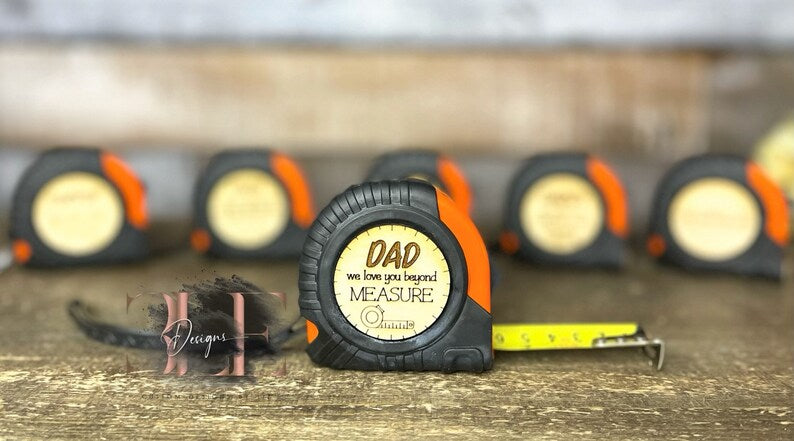 Measuring Tape with Engraved Wooden Disc Sayings, Father’s Day Gift, Custom Gift, Personalized Gift for Grandpa, Birthday Gift Idea for Him