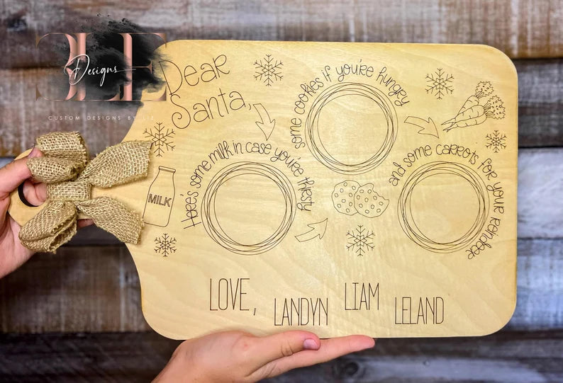Personalized Santa Cookie Tray, Tray for Cookies for Santa, Christmas Cookies, Santa Tray, Cookie Tray, Gift for Mom, Christmas in July Gift