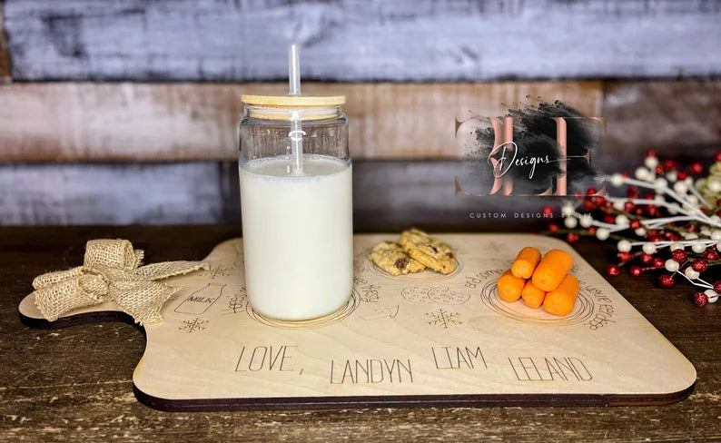 Personalized Santa Cookie Tray, Tray for Cookies for Santa, Christmas Cookies, Santa Tray, Cookie Tray, Gift for Mom, Christmas in July Gift