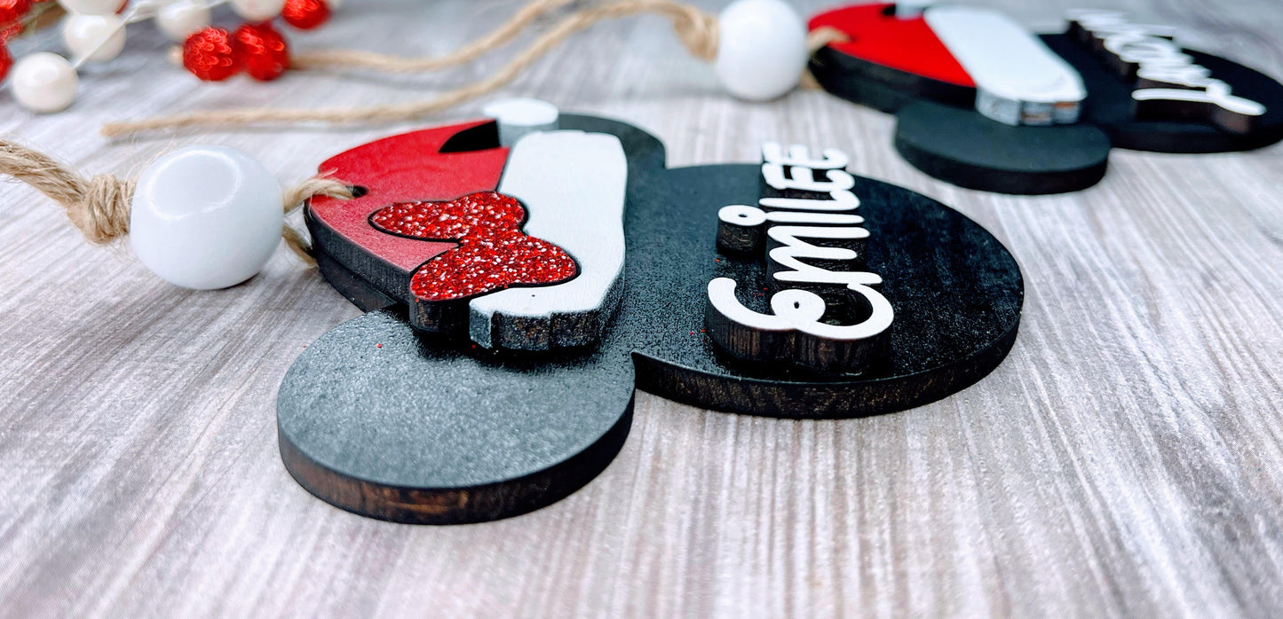Personalized Mouse Ornament, Personalized Ornament, Custom Ornament, Christmas in July, Custom Stocking Tag