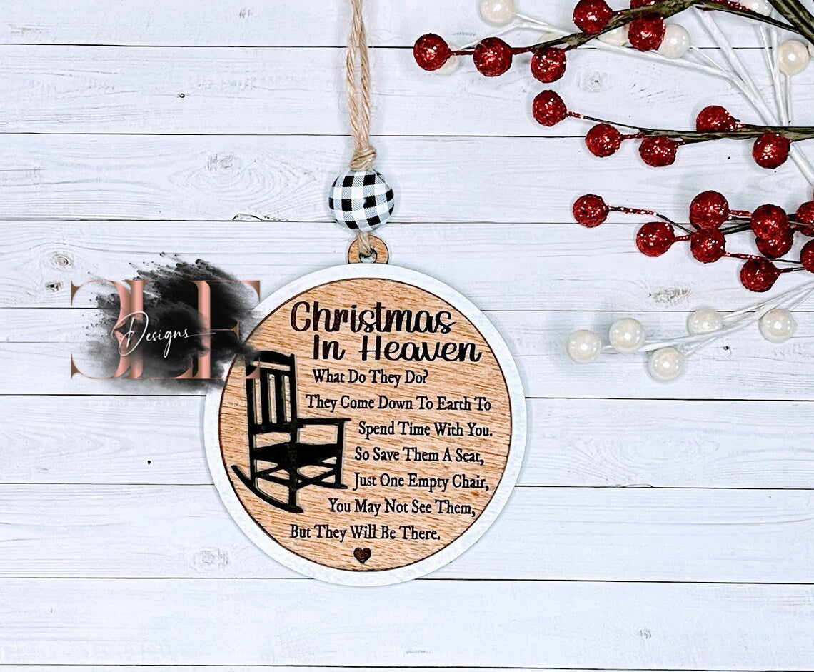 Christmas in Heaven, Christmas Ornament, Custom Ornaments, Loss of a Loved One, Remembering a Loved One, Family in Heaven, Memorial Gifts