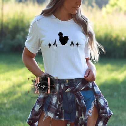 Silkie Heartbeat T-shirt, Crazy Chicken Lady Shirt, Cute Gift Idea For Women, Cute Gift For Chicken Lover, SIlkie Chicken Lover Shirt