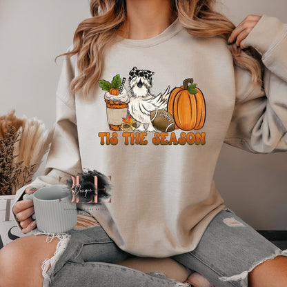 Tis The Season Cute Silkie Chicken Crew Neck Sweater, Cute Fall Chicken Sweater, Cute Chicken Hoodie, Cute Gift For Crazy Chicken Lady