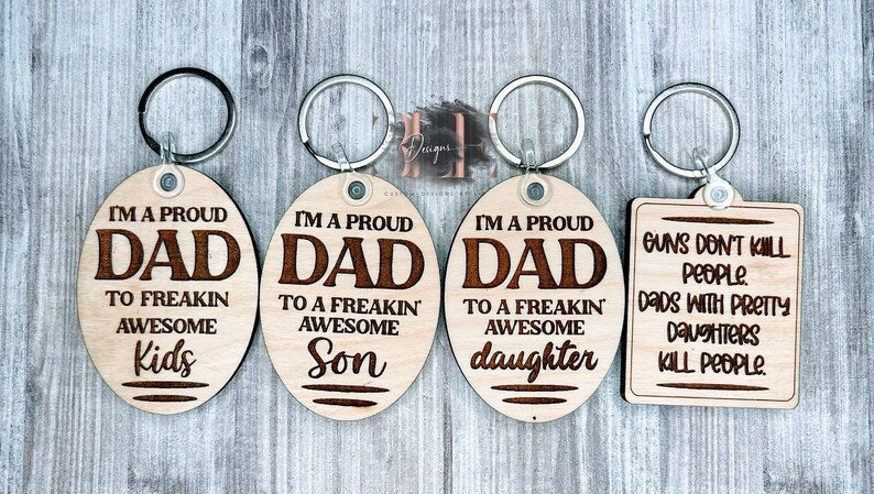 Personalized Custom Funny Keychains for Dad, Fathers Day Gift, Sarcastic Sayings On Keychains for Him, Gift for Dad from Kids, Gift for Him