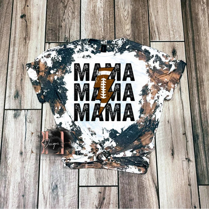 Football Mama Bleached Tshirt, Football Mom Shirt, Cow Print Bleached Shirt, Football Mama Shirt, Kids Sport Shirt, Cowhide Shirt