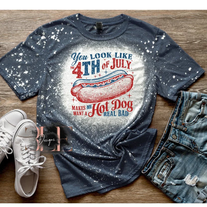 Funny 4th Of July Bleached Shirt, Patriotic T-Shirt, Cute Party Bleached Tee, Gift For Her, 4th Of July Bleached Tee, Independence Day Shirt