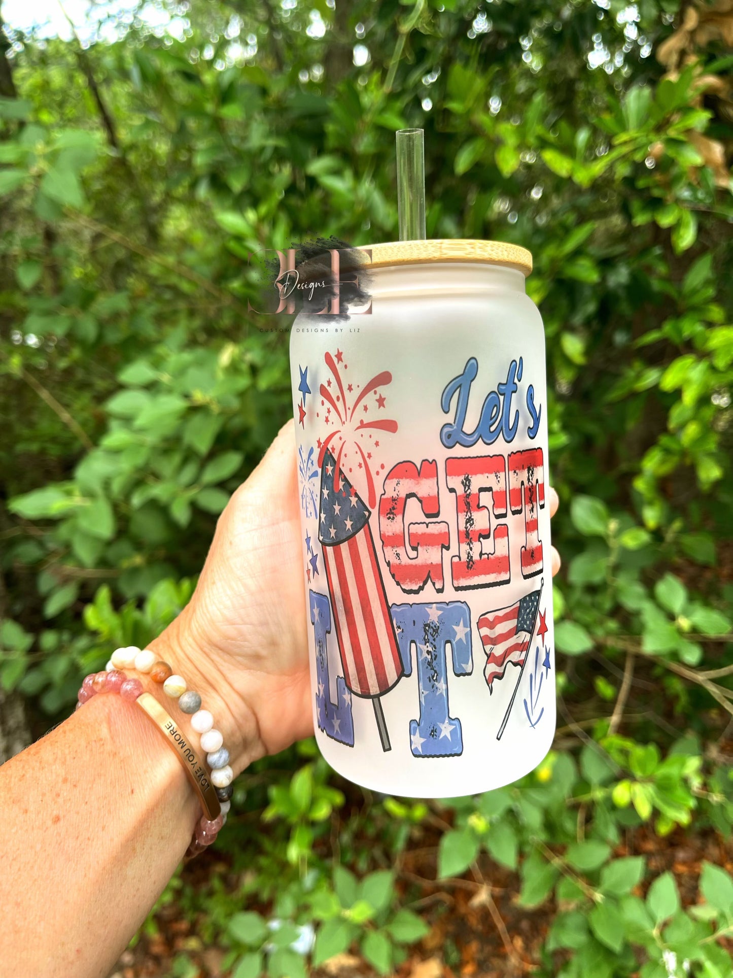 Let’s Get Lit Funny 4th Of July Glass Cup, Funny Gift For Friend, Cute Party Cup, Funny Glass Tumbler, Cute Glass Cup, Gift For Women