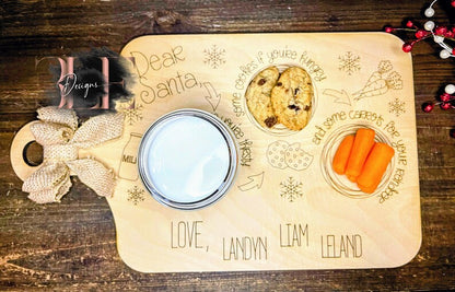 Personalized Santa Cookie Tray, Tray for Cookies for Santa, Christmas Cookies, Santa Tray, Cookie Tray, Gift for Mom, Christmas in July Gift