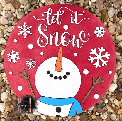 Snowman Let It Snow Door Hanger, Snowman Door Sign, Let It Snow Door Decorations, Christmas Door Wreath, Front Door Winter Decoration Ideas