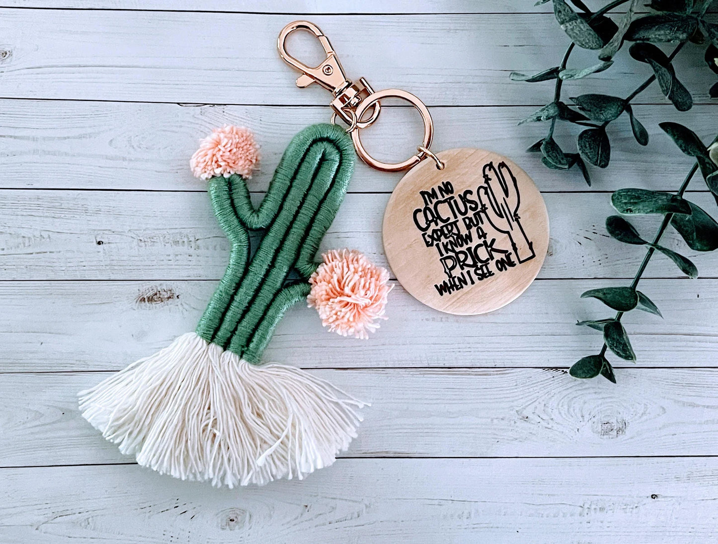 Cactus Keychain Don't be a Prick I'm No Cactus Expert but I Know a Prick When I See One Funny Gift Adult Humor Sarcastic Gift for Her