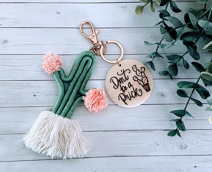 Cactus Keychain Don't be a Prick I'm No Cactus Expert but I Know a Prick When I See One Funny Gift Adult Humor Sarcastic Gift for Her