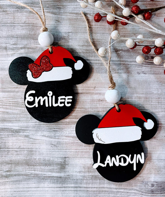 Personalized Mouse Ornament, Personalized Ornament, Custom Ornament, Christmas in July, Custom Stocking Tag