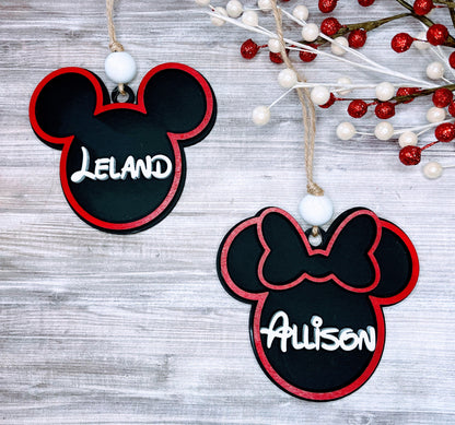 Personalized Mouse Ornament, Personalized Ornament, Custom Ornament, Christmas in July, Custom Stocking Tag